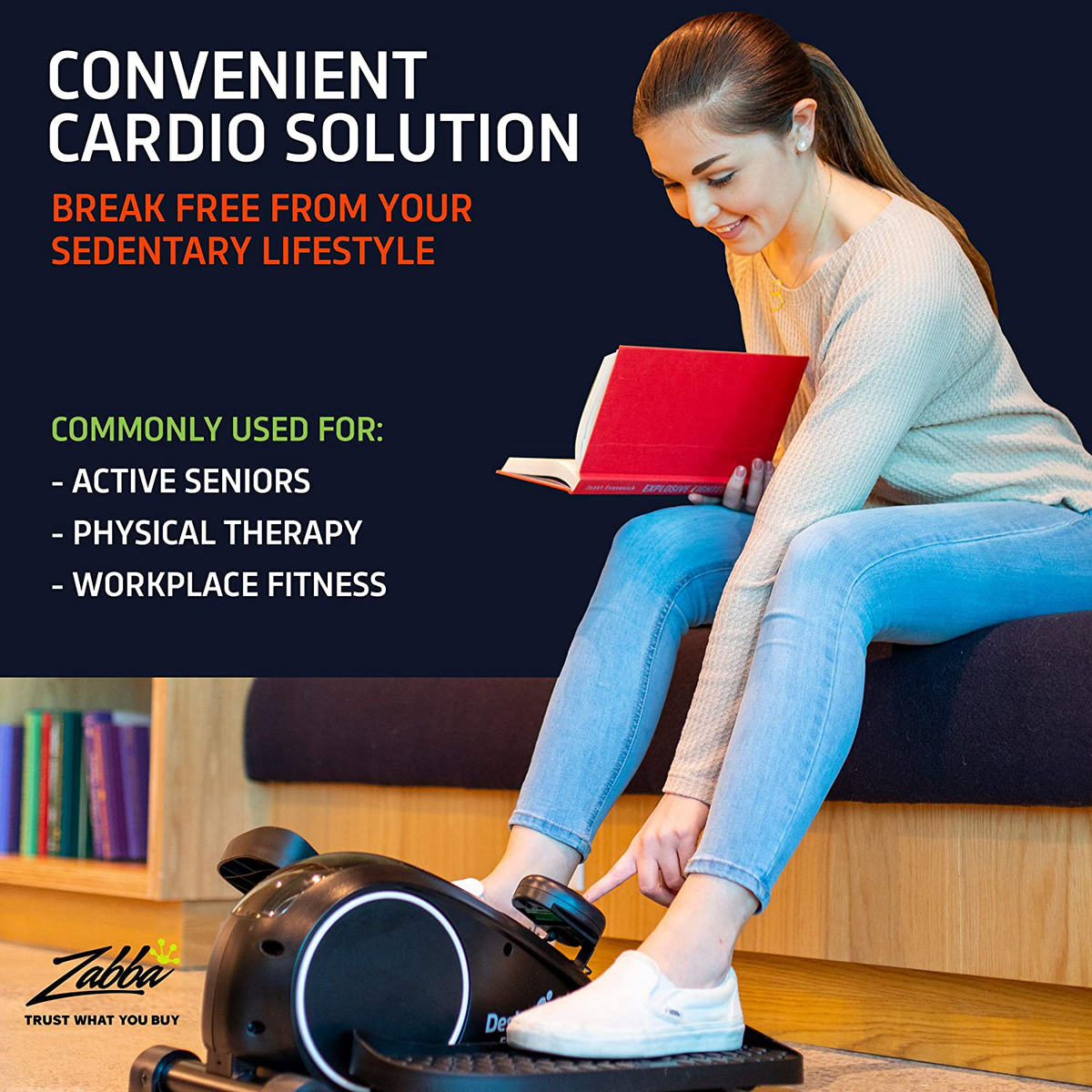 DeskCycle Ellipse Under Desk Elliptical Machine Compact Desk Exerci Shop Fitness Doctor