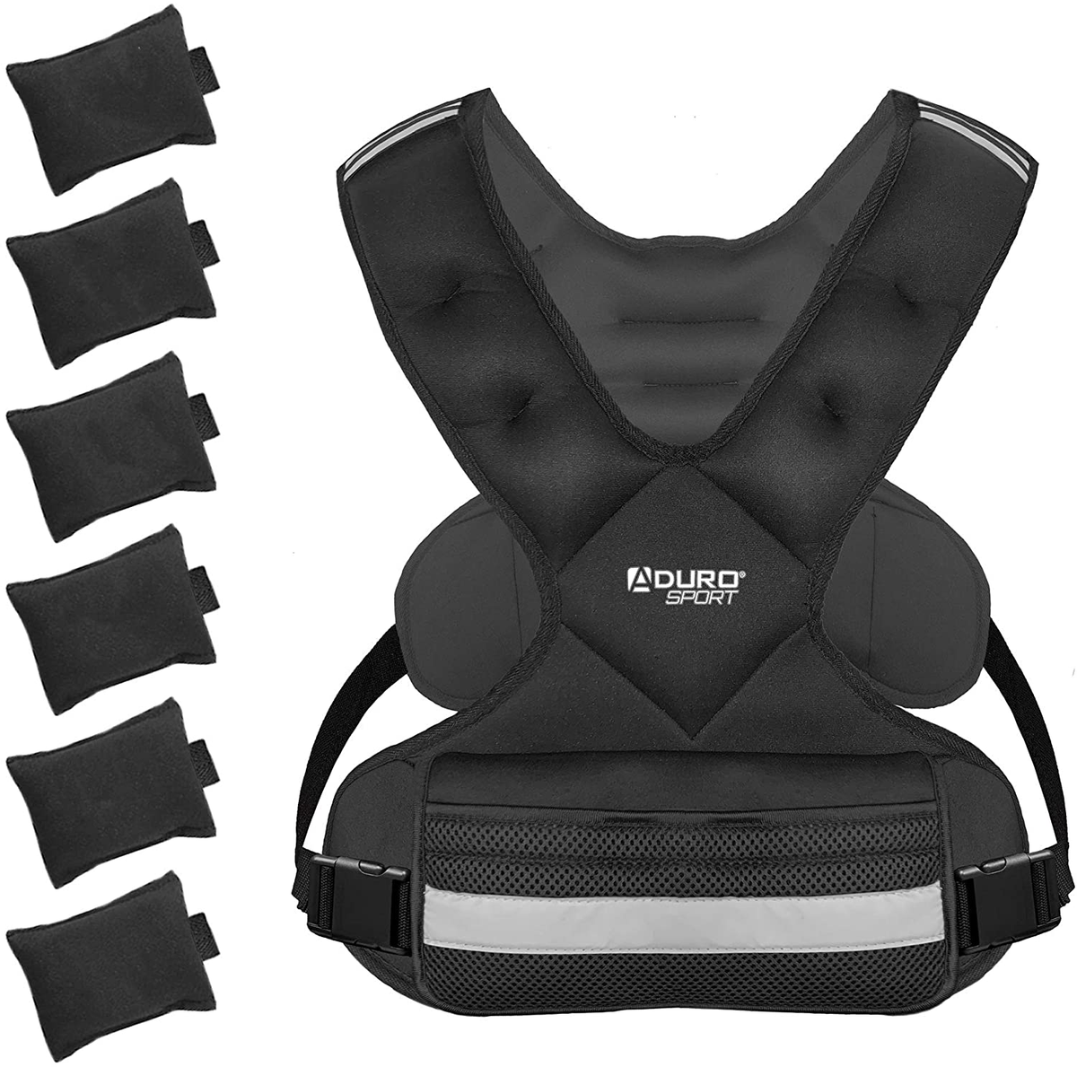 Aduro Sport Adjustable Weighted Vest Workout Equipment 4 10lbs 11 20lbs 20 32lbs 26 46lbs Body Weight Vest for Men Women Kids