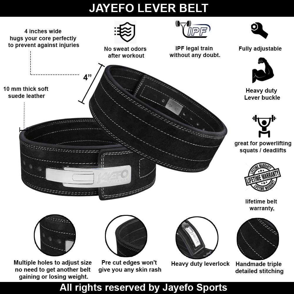 Powerlifting Lever Buckle 10mm Belt - Black