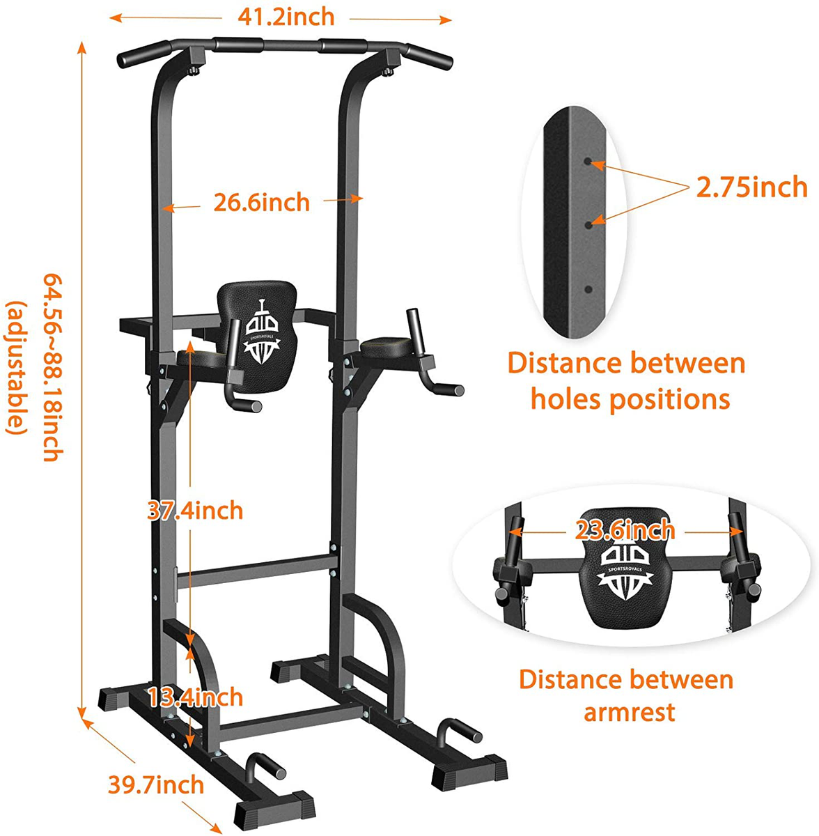 K KINGKANGA 4-in-1 Power Tower Pull Up & Dip Station – Adjustable Home Gym, 605lb Capacity