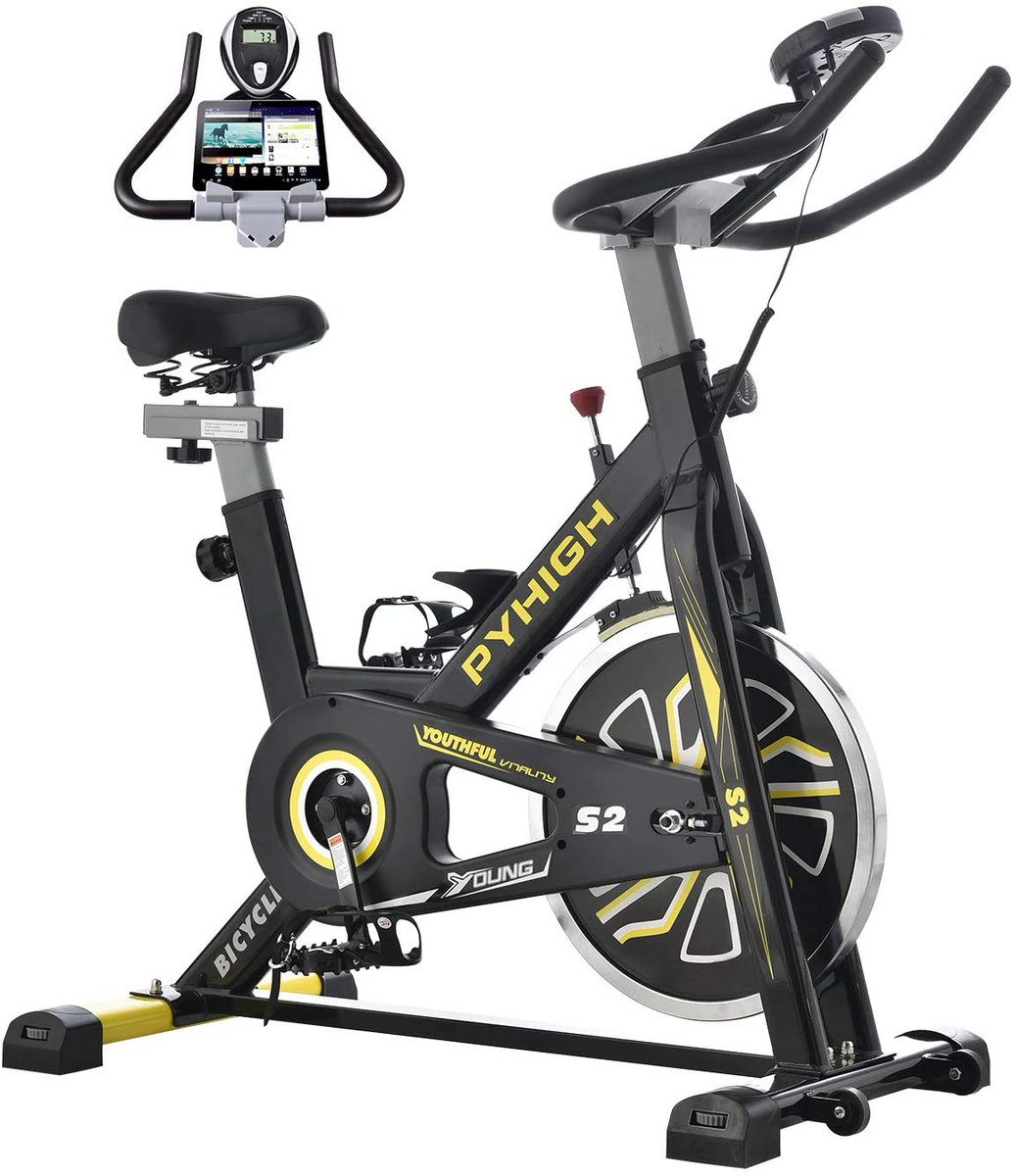 PYHIGH Indoor Cycling Bike Stationary Exercise Bike Comfortable Seat Shop Fitness Doctor