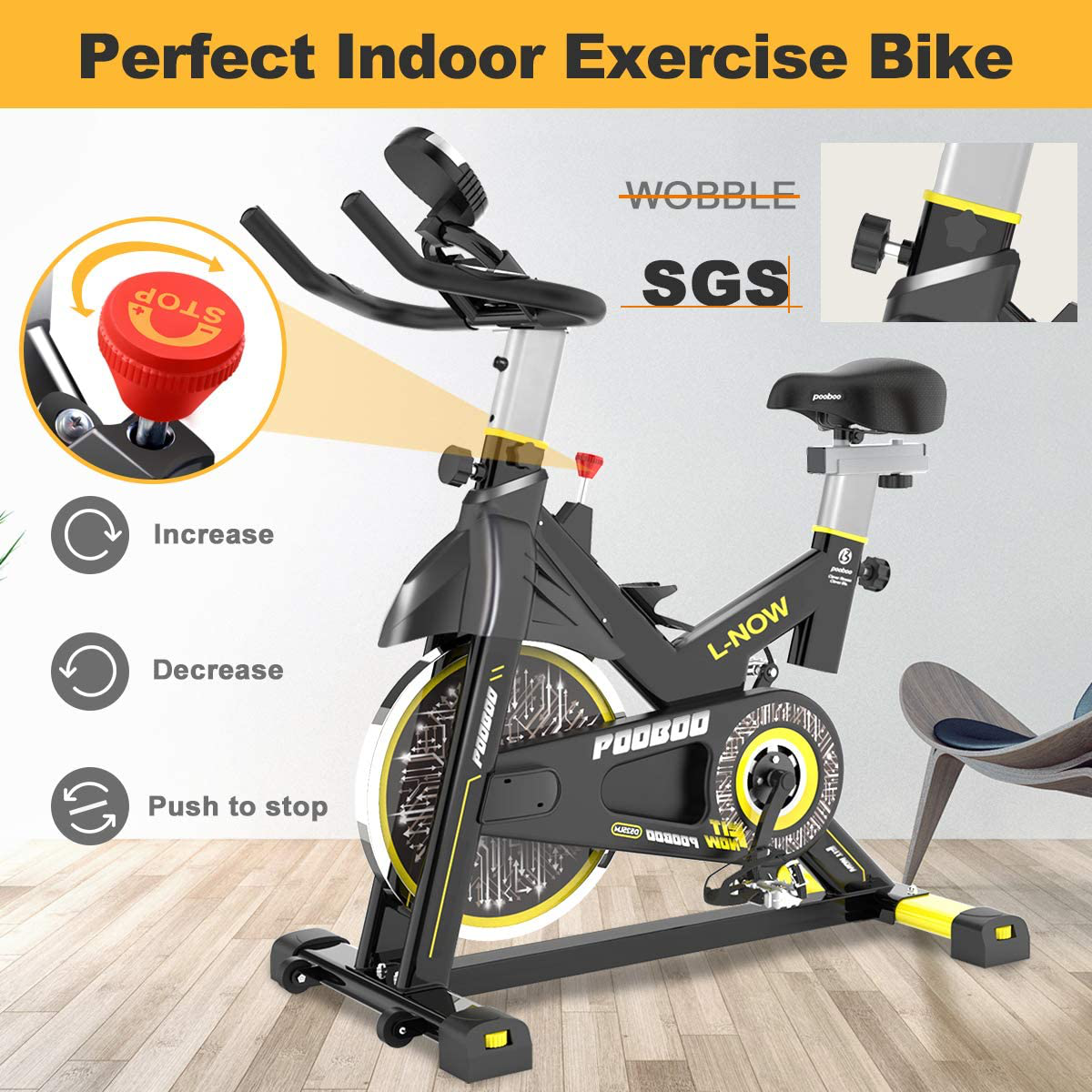 L Now Pooboo Indoor Cycling Bike D519 Belt Drive Pooboo D525