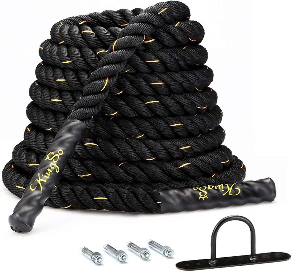 Covered Battle Rope 1.5 x 30ft, Black