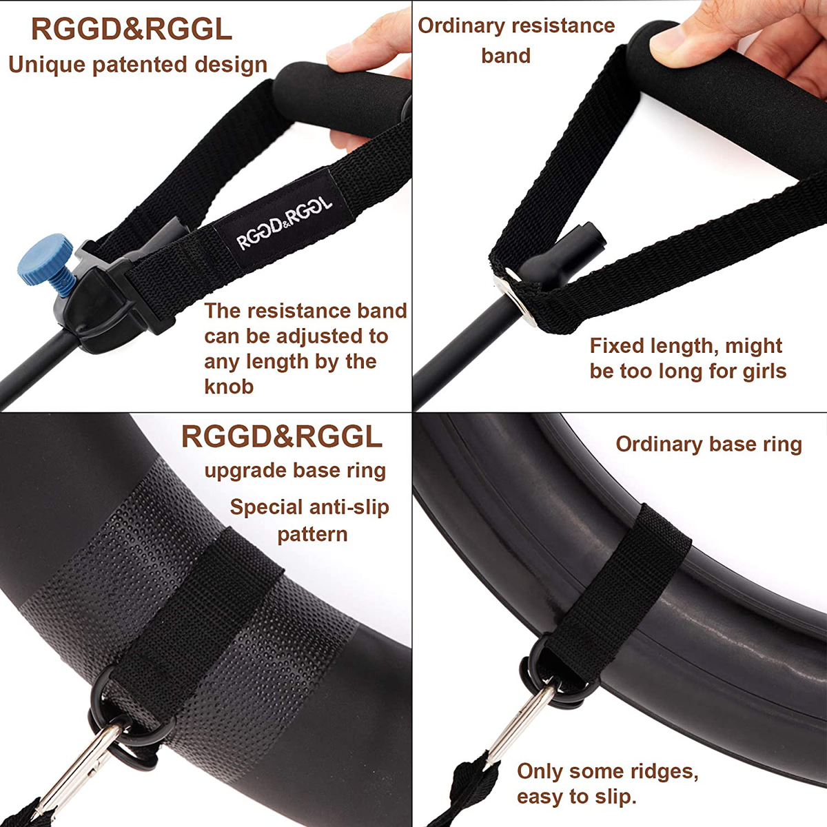 Yoga Ball Chair RGGD RGGL Exercise Ball with Leak Proof Design Stability Ring 2 Adjustable Resistance Bands for Any Fitness Level 1.5 Times Thicker