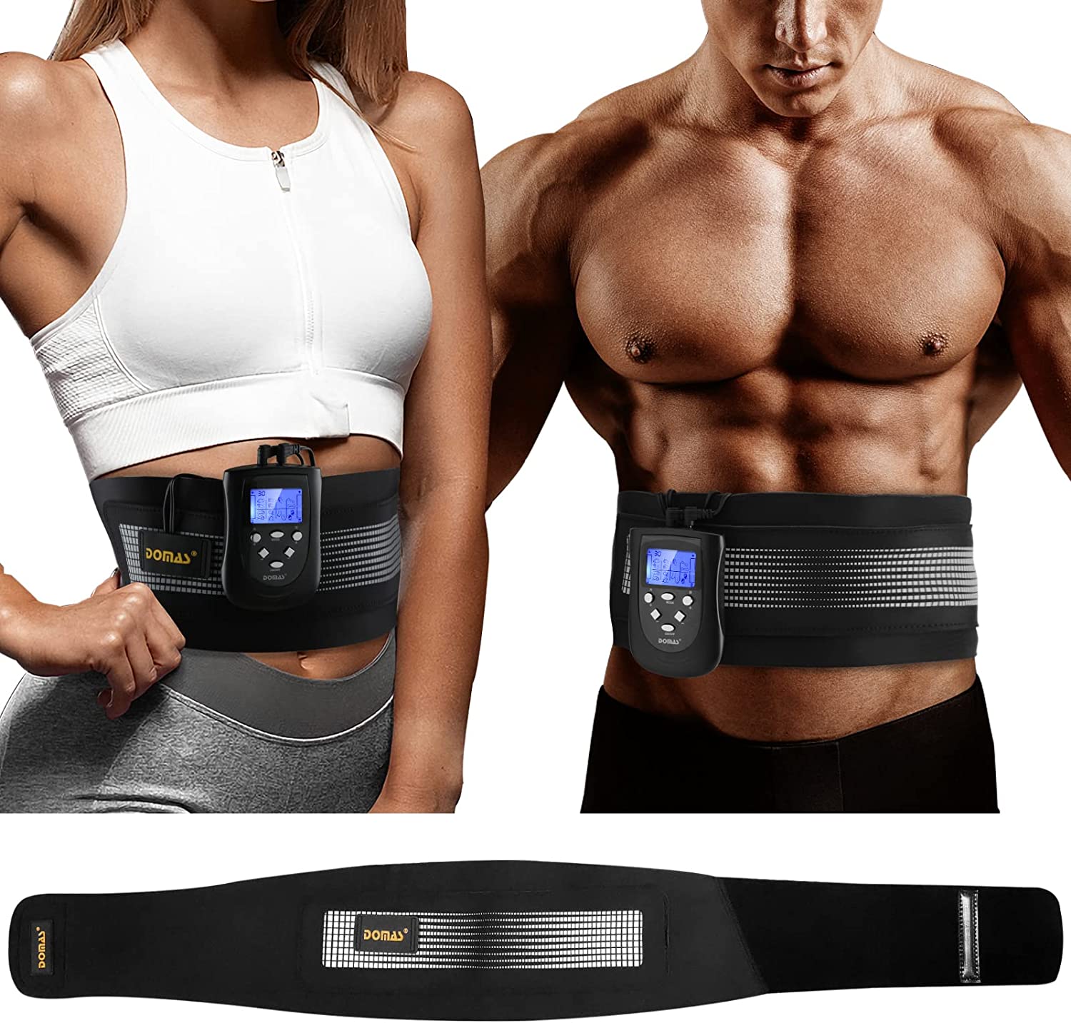DOMAS Ab Belt Abdominal Muscle Toner- Abs Stimulator with 8 Modes