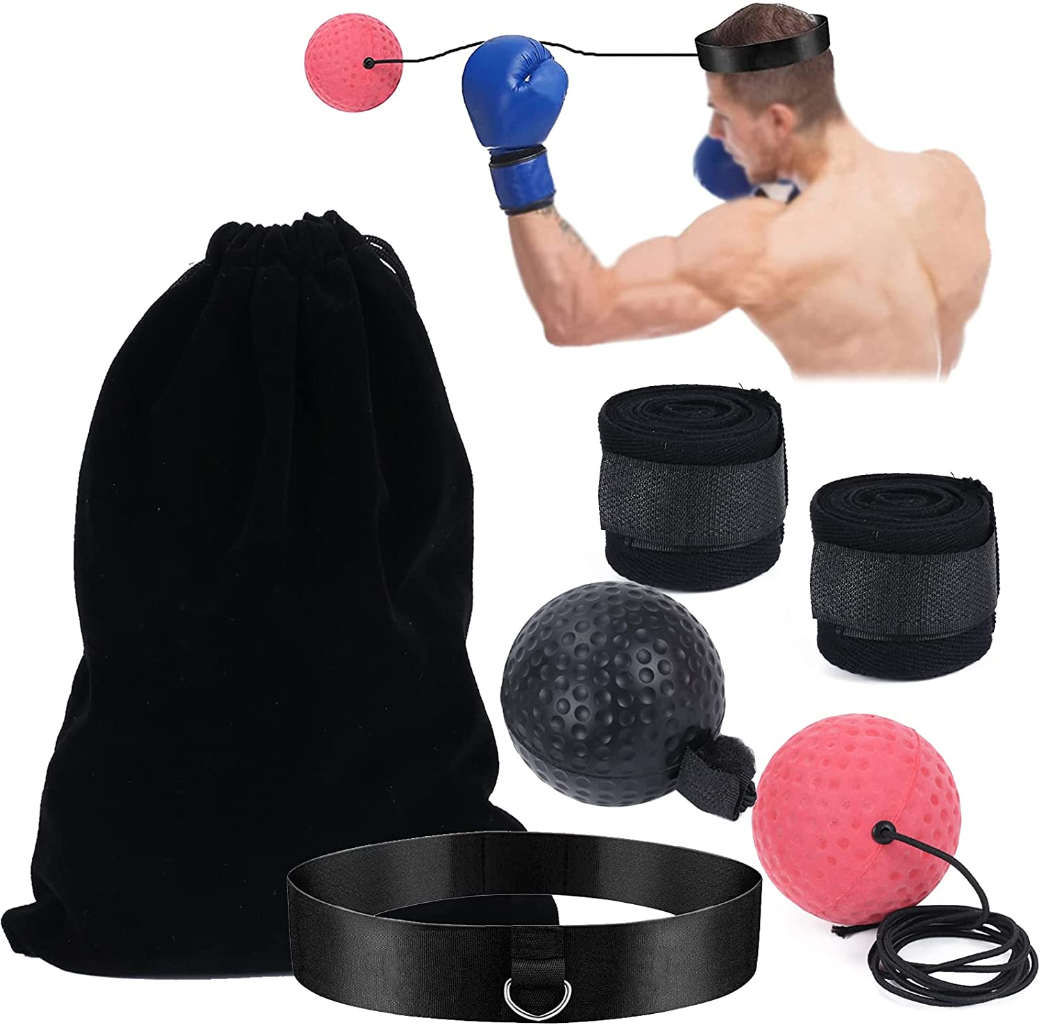 Reflex Ball Soft Multilayer Premium Headband Boxing Ball Reflex Speed Ball  Hand Eye Coordination Training