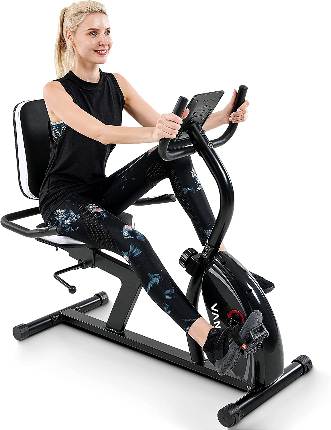 Indoor Recumbent Bicycle with Bluetooth Monitor and Comfortable Seat Cushion,  Professional Exercise Bike with Bluetooth Monitor, Compact size Recumbent  Exercise Bike for Home and Gym, 380lbs, S1523 