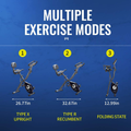 Leikefitness X Bike - Ultra-Quiet Folding Magnetic Exercise Bike, Upright/Recumbent 2-in-1, LCD Monitor, Heart Rate