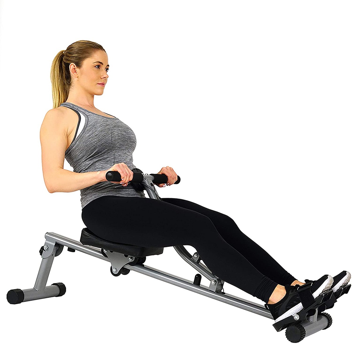 Sunny Health & Fitness SF-RW1205 Rowing Machine Rower with 12 Level Ad ...