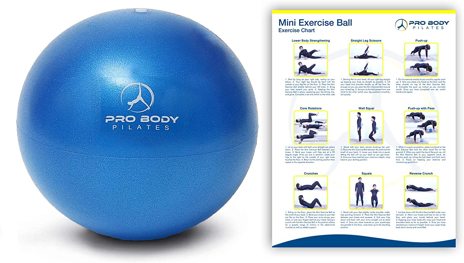 ProBody Pilates Mini Exercise Ball - 9 Inch Small Bender Ball for Stab–  Shop Fitness Doctor