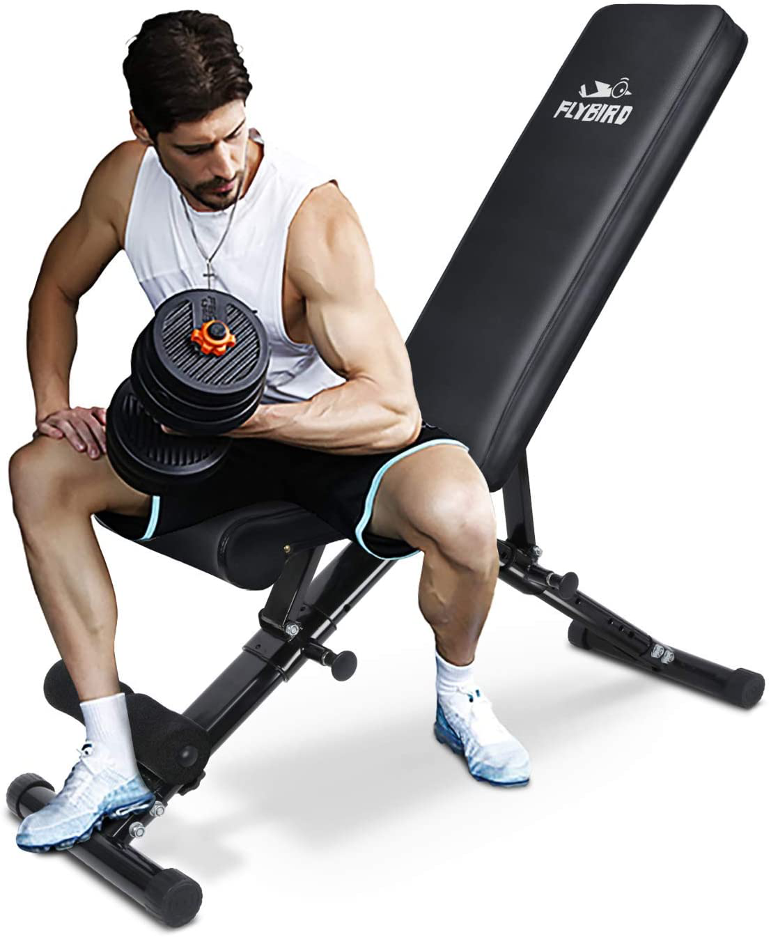 FLYBIRD Weight Bench, Adjustable Strength Training Bench for Full