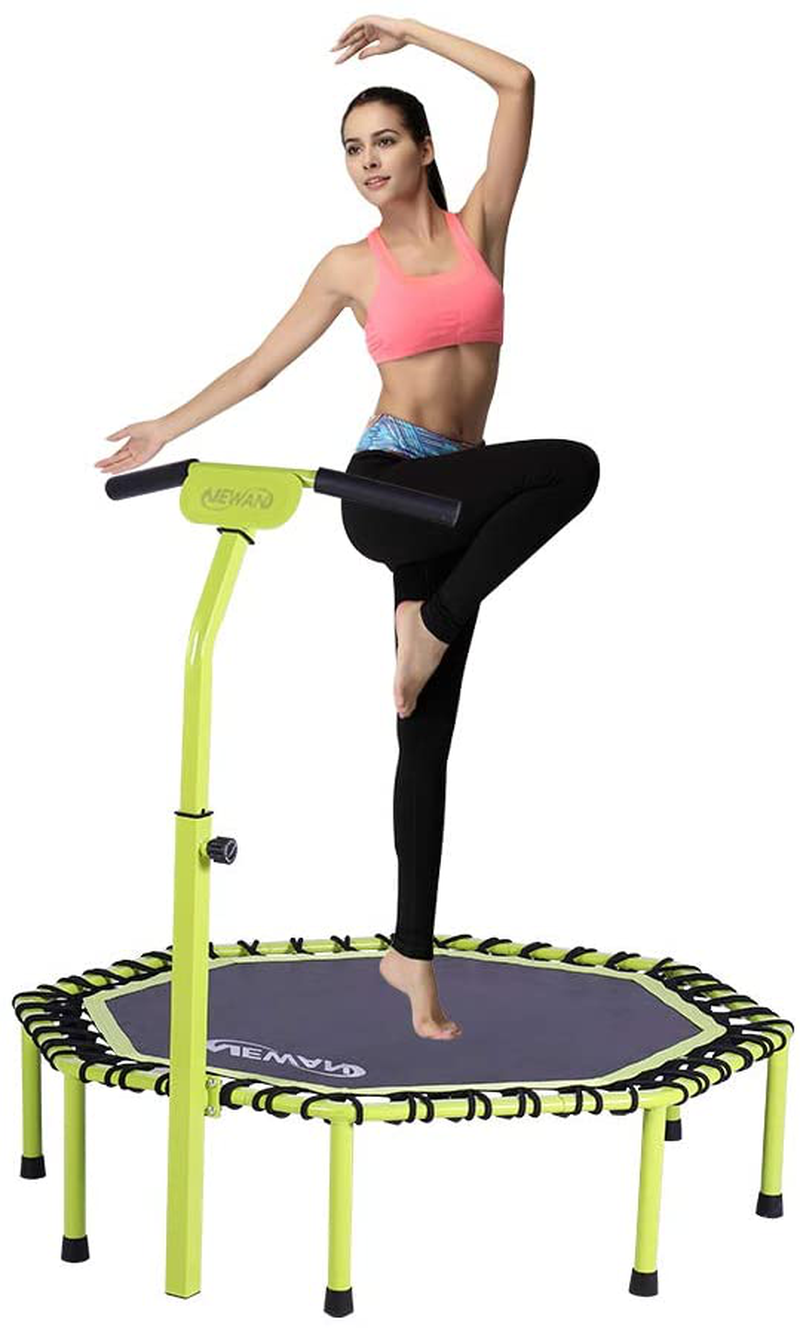 40-48 Silent Mini Trampoline Fitness Trampoline Bungee Rebounder Jumping  Cardio Trainer Workout for Adults-Max Limit 330lbs